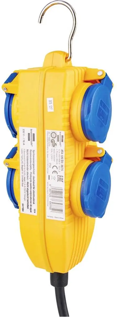Brennenstuhl Verlengsnoer IP54 5m - 4 Stopcontacten 3500W - Kleurenmix