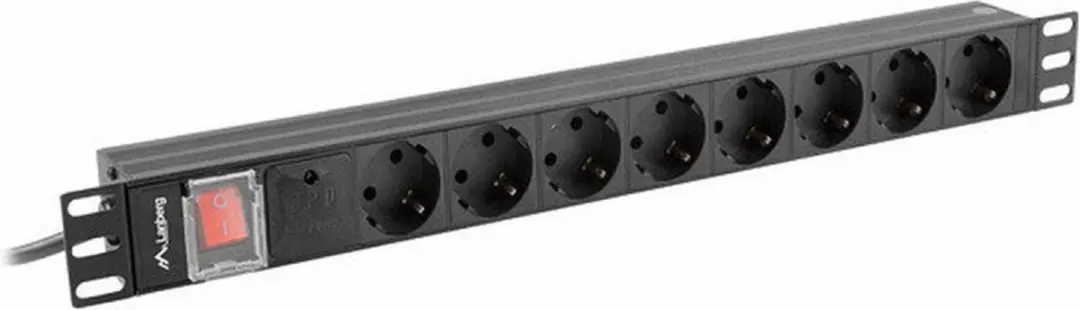 Lanberg PDU-08F-0200-BK Schuko 8-voudige verdeeldoos