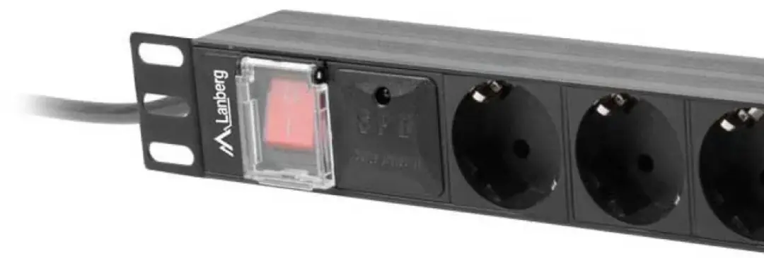 Lanberg PDU-08F-0200-BK Schuko 8-voudige verdeeldoos - Zwart