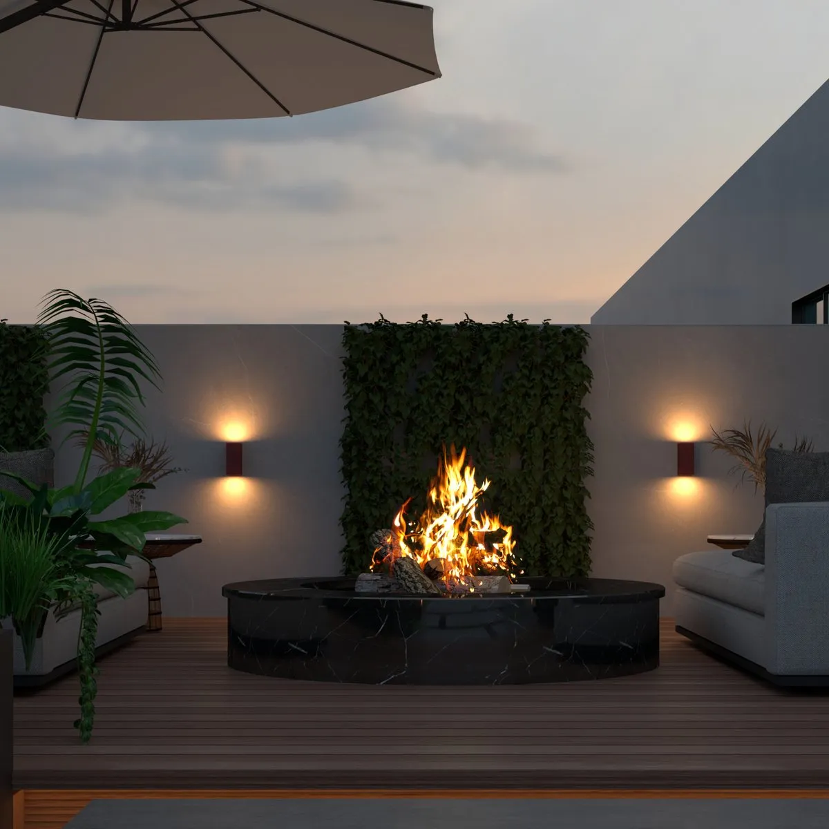 Calex Wandlamp Bergamo 2x GU10 IP54 Roest