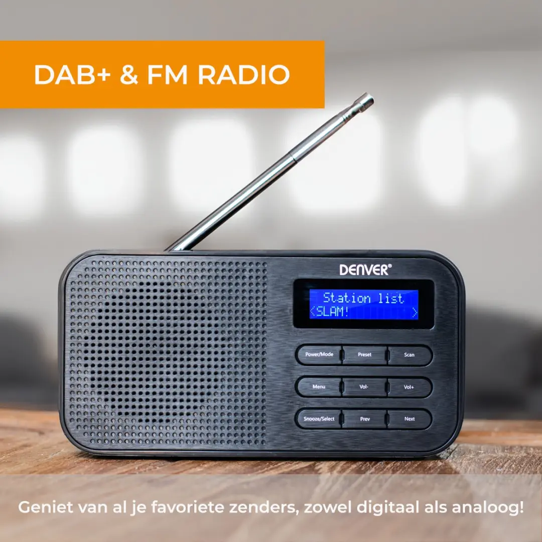 Denver DAB42 Noodradio - Zwart
