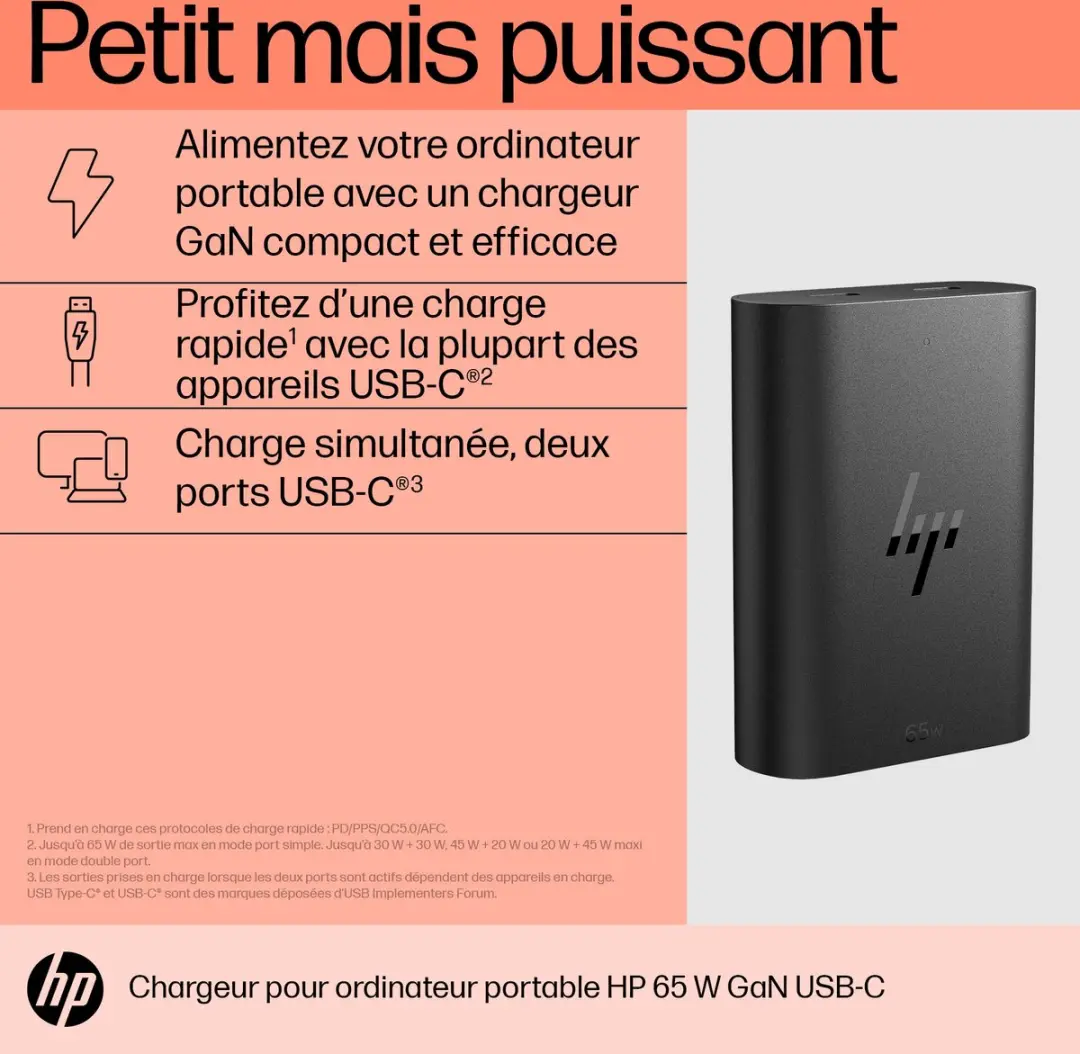HP 65W GaN USB-C Snellader