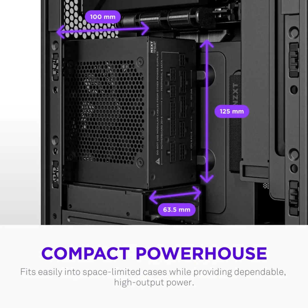 NZXT C850 SFX Gold Voeding 850W - Zwart