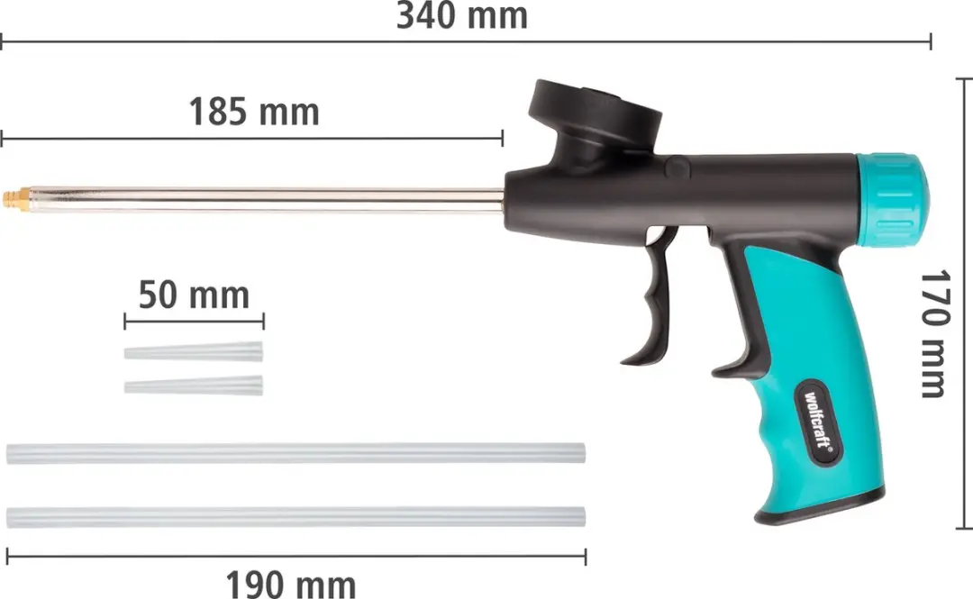 Wolfcraft Purpistool 4342000 - Montageschuim Pistool - Zwart