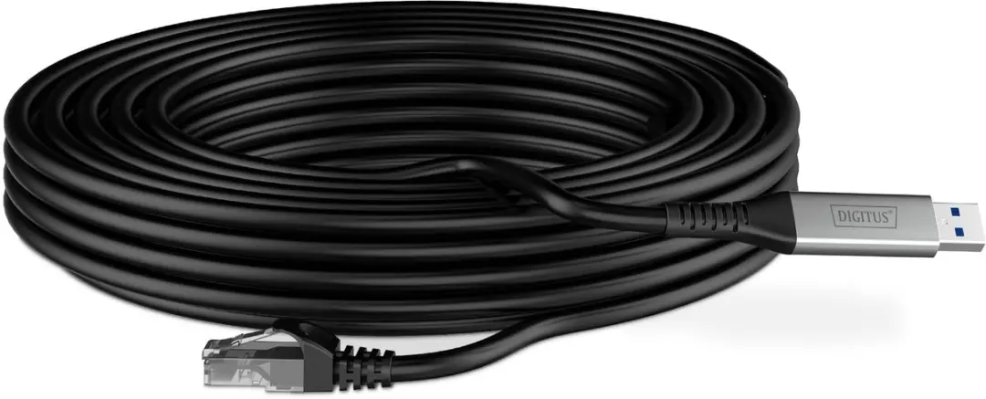 Digitus USB 3.0 naar RJ45 Adapterkabel AK-300600-100-S - Zwart/Grijs