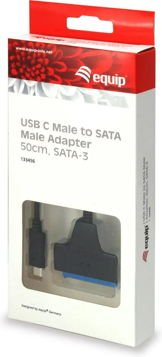 Equip 133456 Tussenstuk USB Type C SATA - Zwart