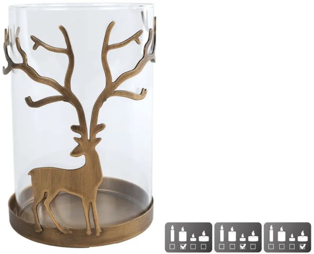 Van Manen Windlicht Deer Goud Glas Tafellamp