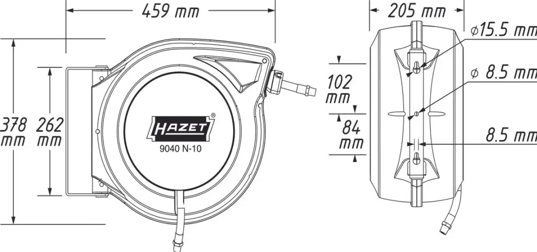 Hazet Slanghaspel 9040N-10 15m - 20 bar - Rood - afbeelding 6 van 6