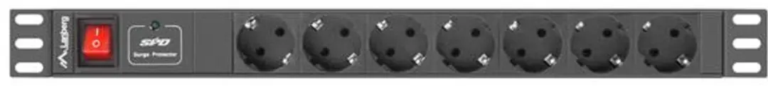 Lanberg PDU-Stroomstrip 1U 16A 7x Schuko - 3680W - Zwart