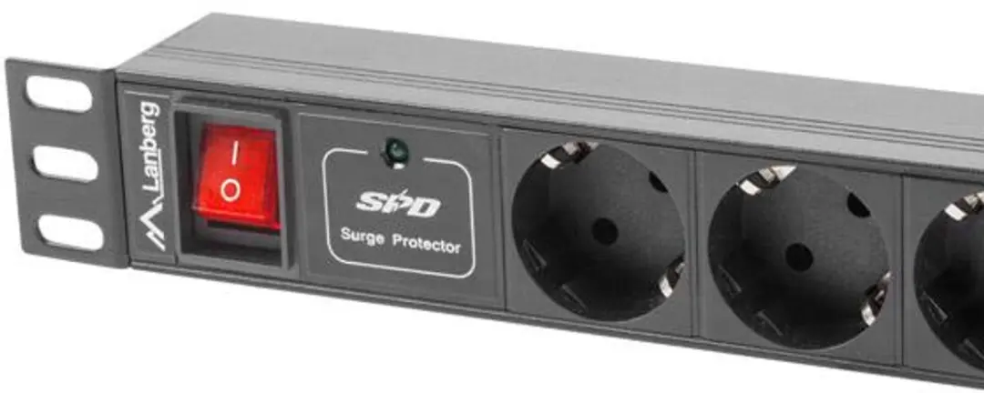 Lanberg PDU-Stroomstrip 1U 16A 7x Schuko - 3680W - Zwart