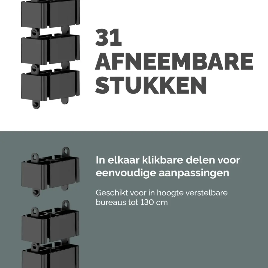Fellowes Cablespine Kabelmanagement Slang 130cm - Zwart
