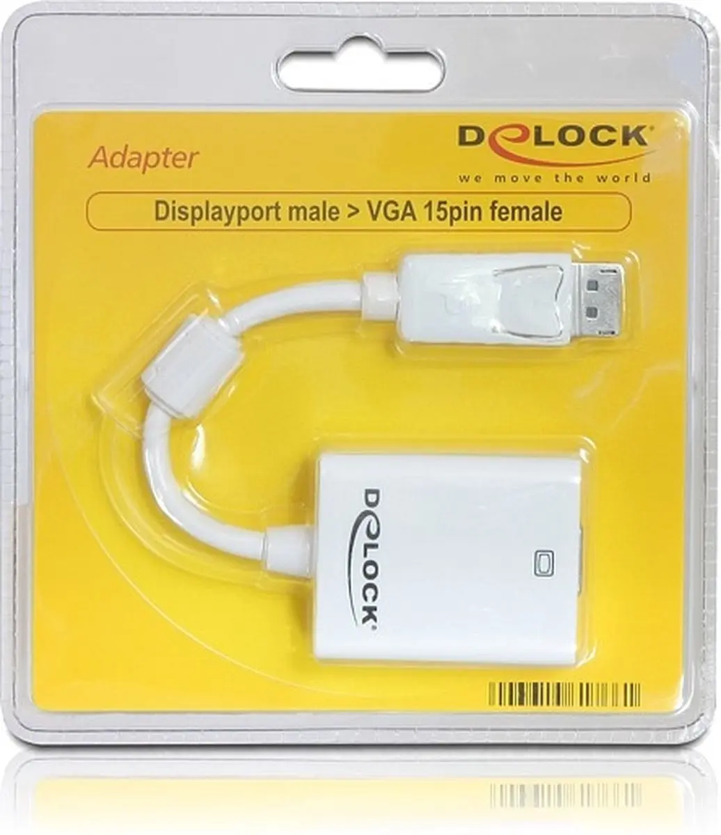 Delock DisplayPort naar VGA Adapter 61766 - Wit