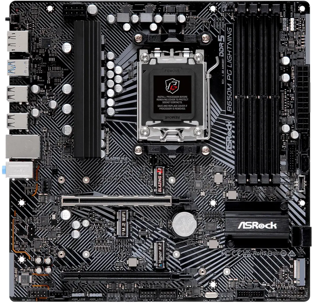 ASRock B650M PG Lightning AM5 Micro-ATX Moederbord