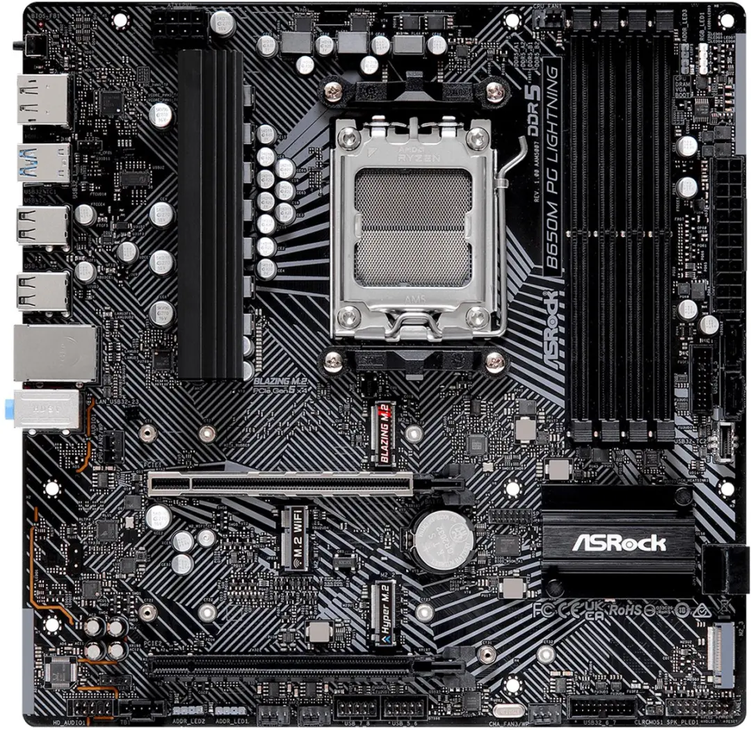 ASRock B650M PG Lightning AM5 Micro-ATX Moederbord