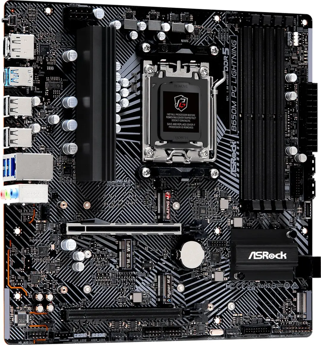 ASRock B650M PG Lightning AM5 Micro-ATX Moederbord - afbeelding 6 van 6