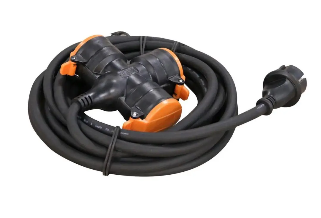 Relectric Pro Verlengsnoer 5m 3-voudig 3600W - Zwart/Oranje