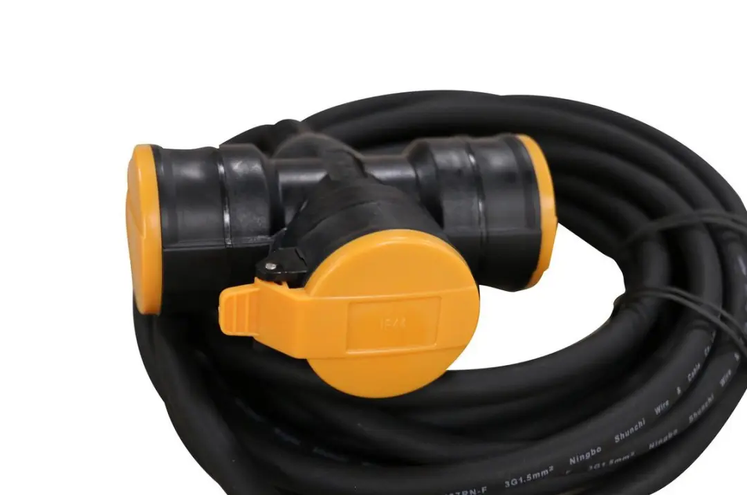 Relectric Pro Verlengsnoer 5m 3-voudig 3600W - Zwart/Oranje