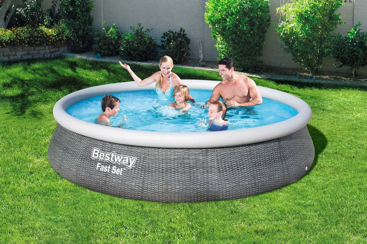 Bestway Opblaaszwembad 396x84cm - 7.340L - Grijs - afbeelding 5 van 6