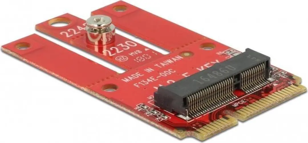 Delock Mini PCIe naar M.2 Key E Adapter - Rood