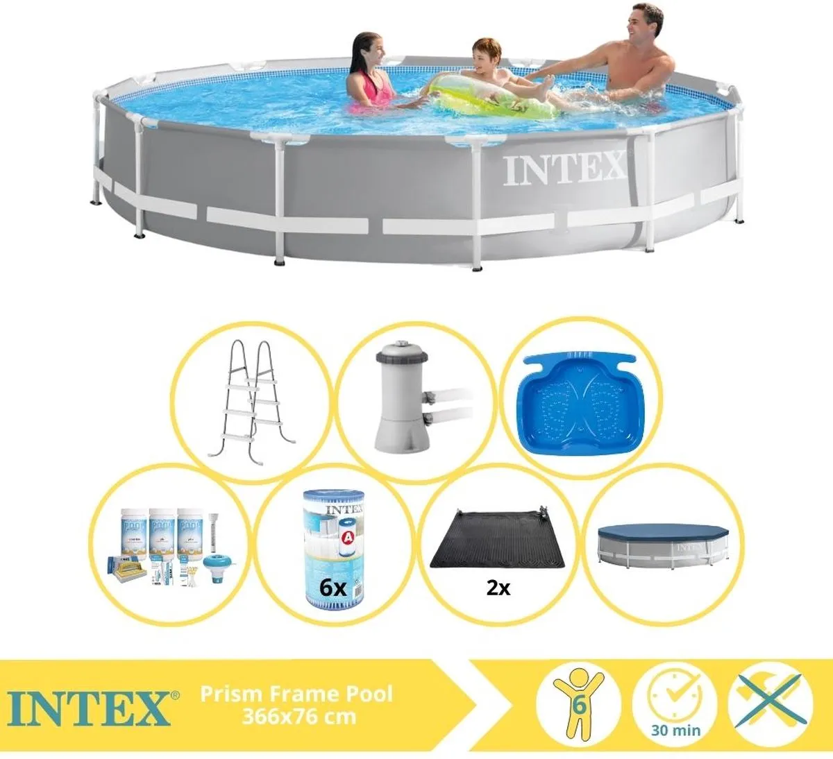 Intex Prism Frame 26712GN Opzetzwembad 366x76cm