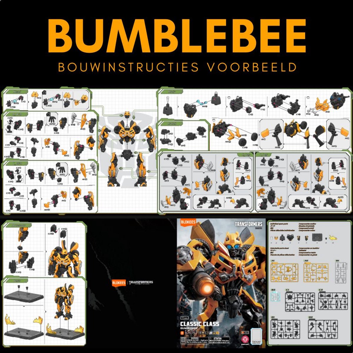 Blokees - Bumblebee Classic Class 23 Transformers Dark of the Moon Model Kit | Auto bots G1 Action Figure Edition | Age of the Primes | Technisch Robot Modelbouw | Educatief speelgoed bouwpakketten volwassenen & kinderen | Legacy War for Cybertron