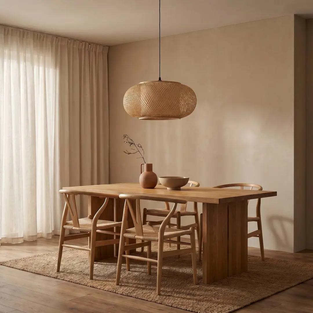 Lindby Hanglamp Bamboe Metaal 1 Lichtpunt - Ø50cm - afbeelding 6 van 6