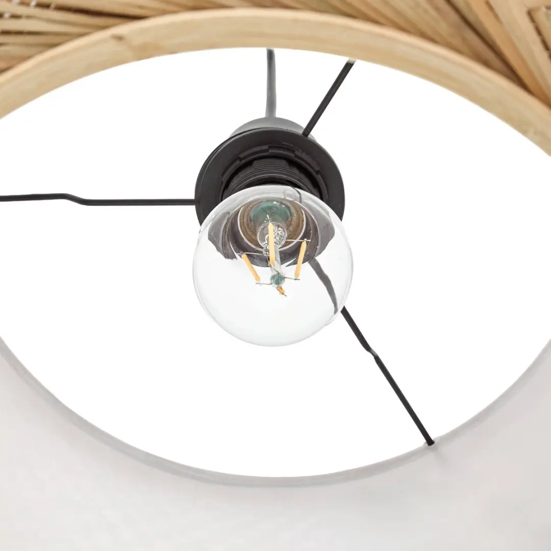 Lindby Hanglamp Bamboe Metaal 1 Lichtpunt - Ø50cm