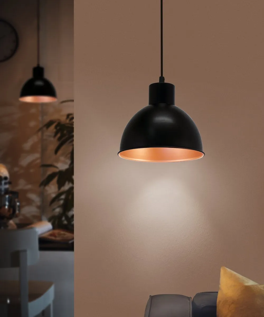 Eglo Truro 1 Hanglamp Ø21cm - Zwart/Koper - afbeelding 6 van 6