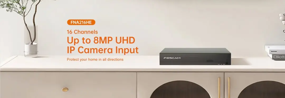 Foscam FNA216HE NVR 16 Kanalen 4K PoE - Zwart