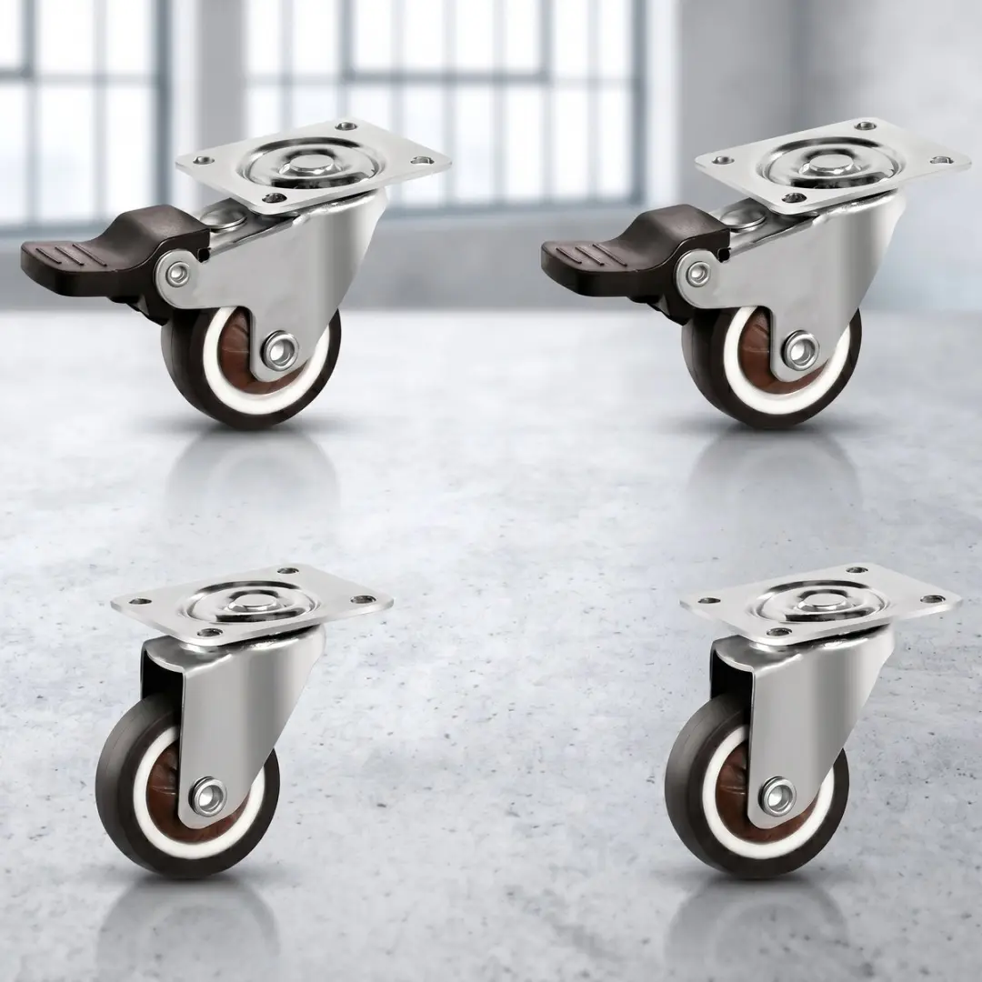ECTEATOY Transportwielen 6cm - 4 Stuks - Zilver