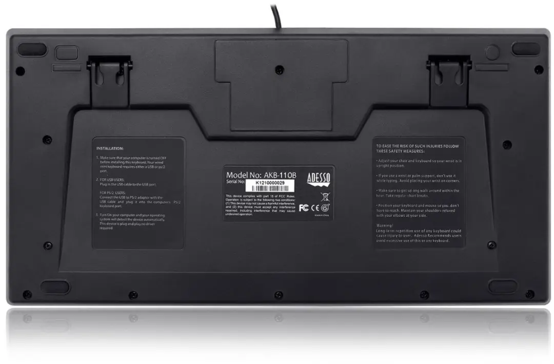 Adesso AKB-110B Mini USB Toetsenbord - Zwart