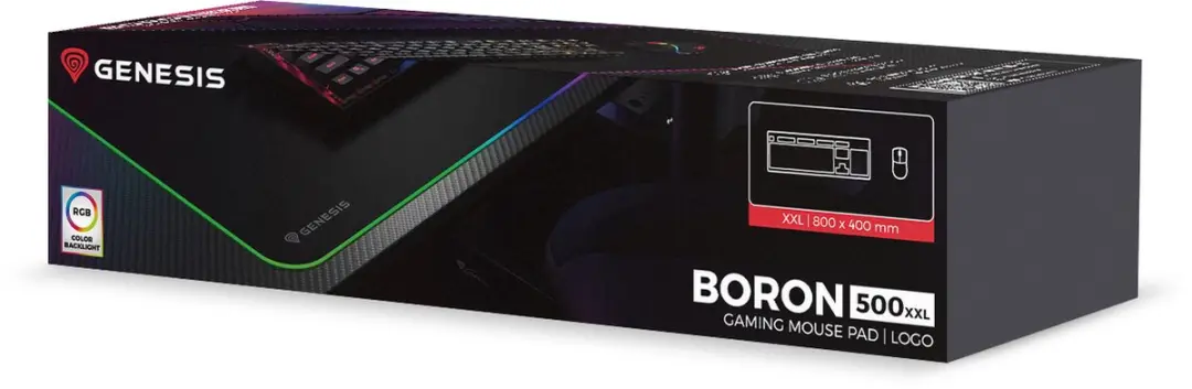 Genesis Boron 500 XXL NPG-2110 - 800x400mm - Zwart