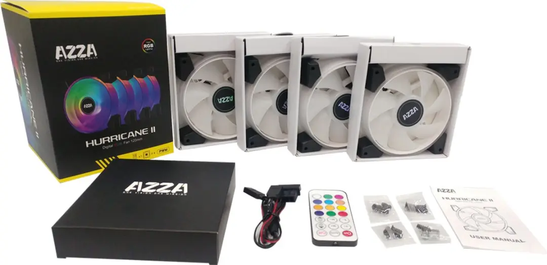FAN Azza Hurricane II 120mm ARGB Set 4 - RGB