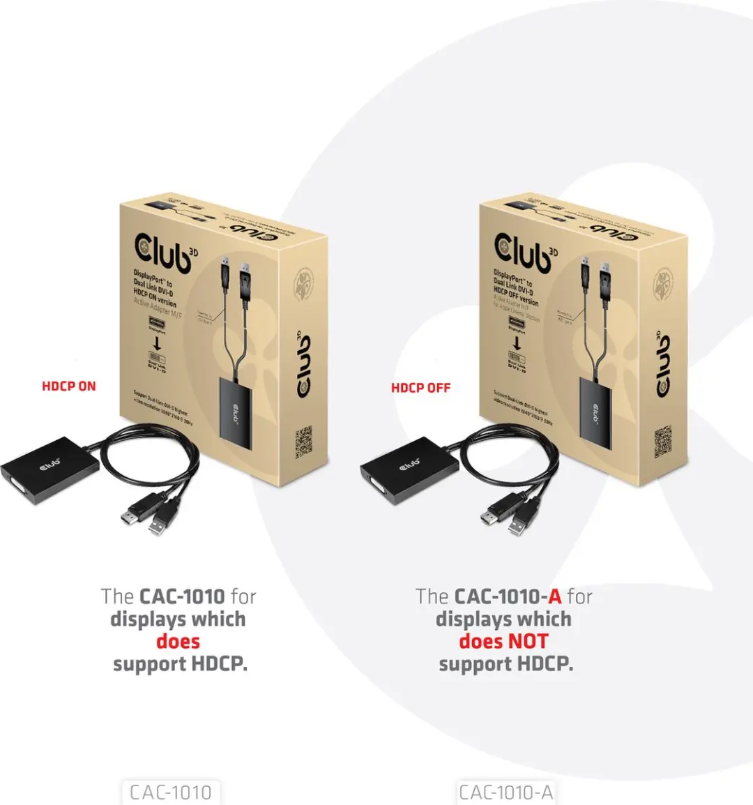 CLUB3D CAC-1010-A DisplayPort naar Dual Link DVI-D Adapter - Zwart
