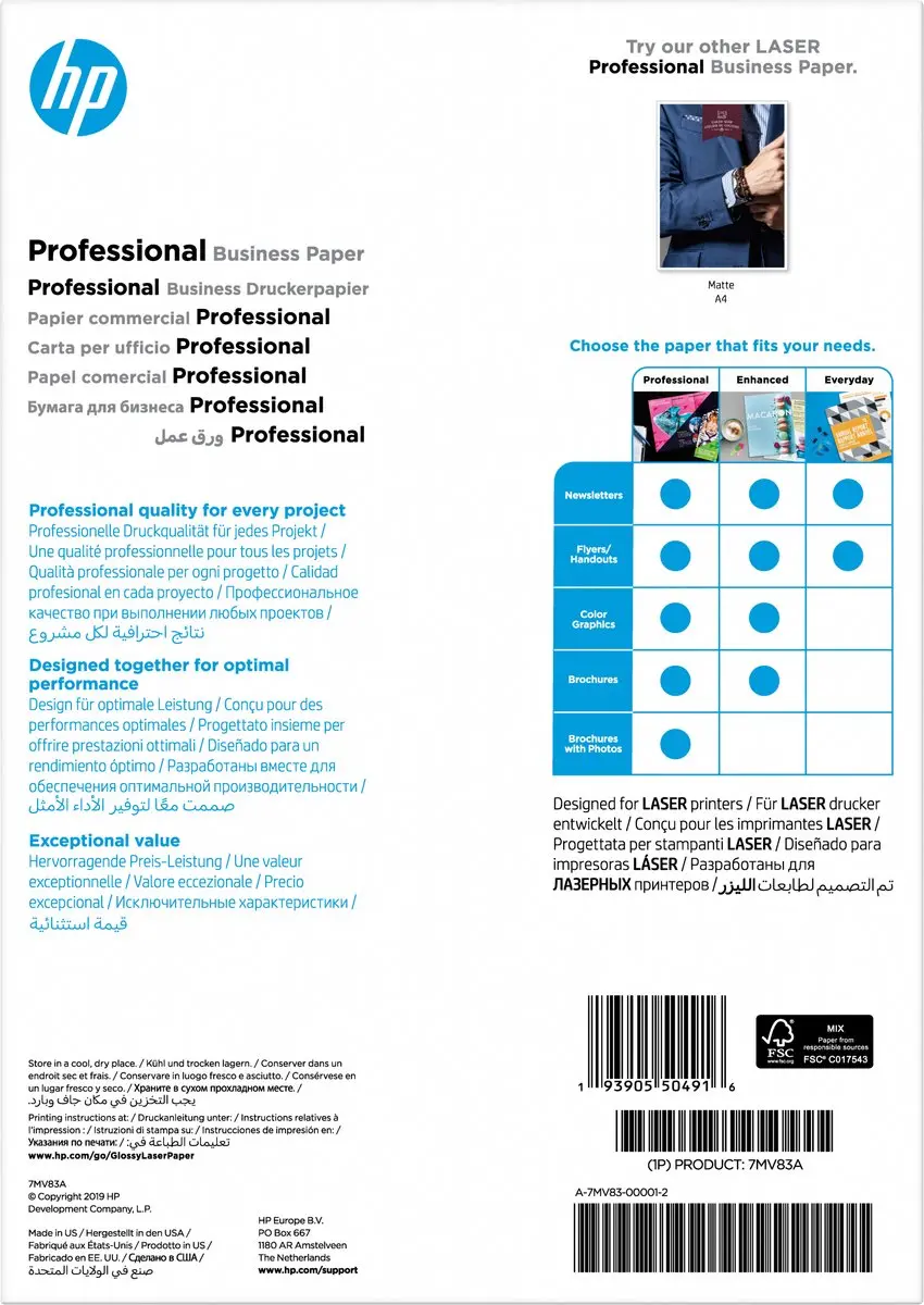 HP Laser Papier A4 Glans 200 g/m² - 150 Stuks