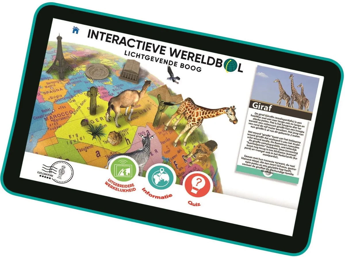 Clementoni Interactieve Wereldbol 32cm - Educatief Speelgoed - Meerkleurig