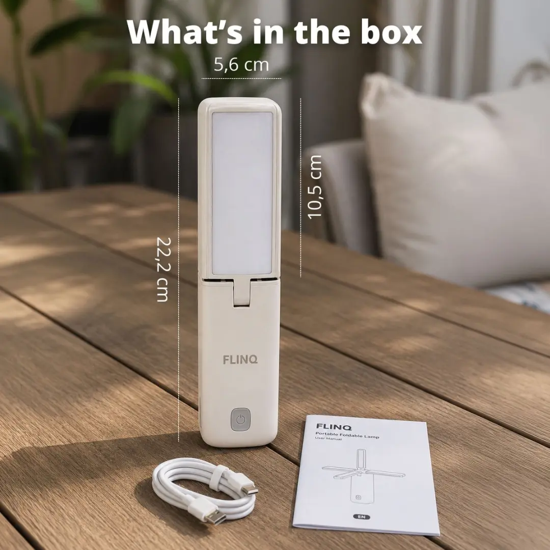 FlinQ Oplaadbare LED Tafellamp/Zaklamp - 4 Panelen - Powerbank - afbeelding 6 van 6