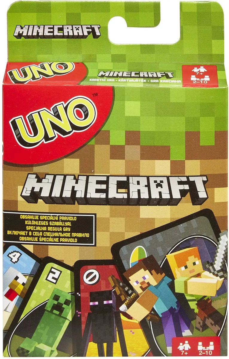 Mattel Games UNO Minecraft Kaartspel - 2-4 Spelers