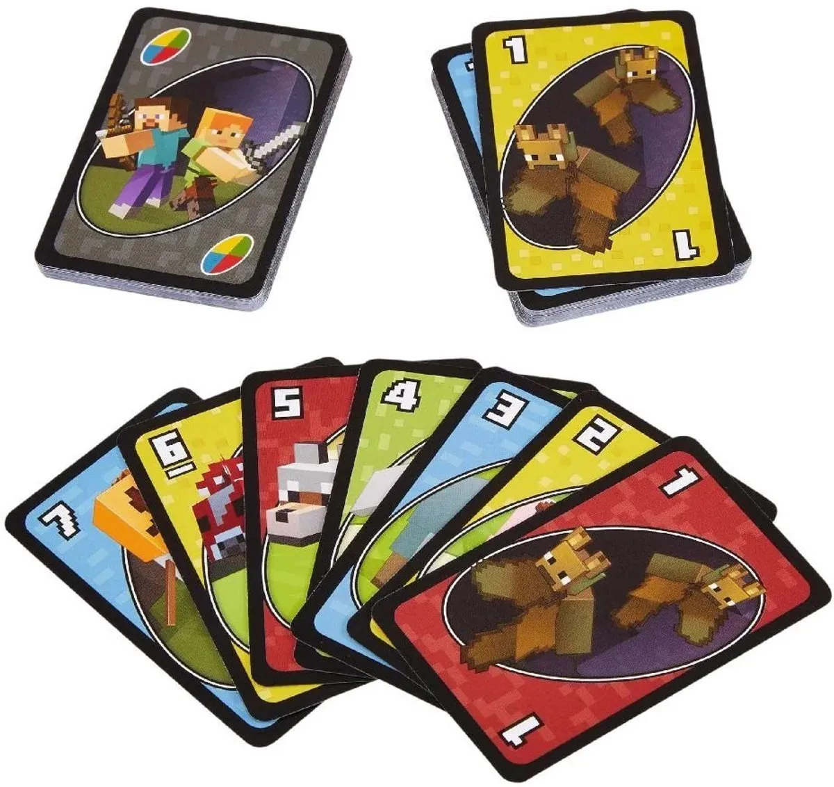 Mattel Games UNO Minecraft Kaartspel - 2-4 Spelers