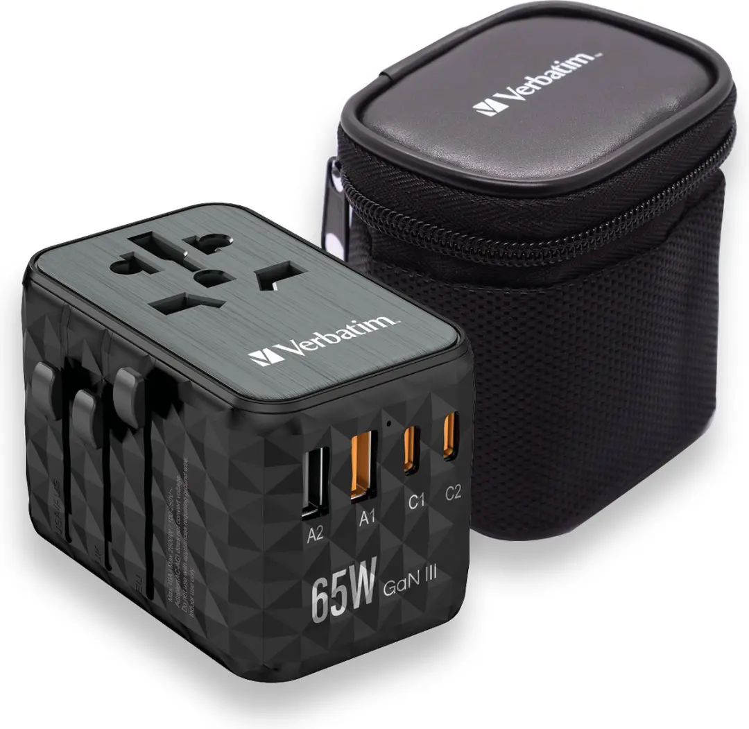 Verbatim UTA-05 GaN III Universele Travel Adapter 65W - Zwart - afbeelding 6 van 6