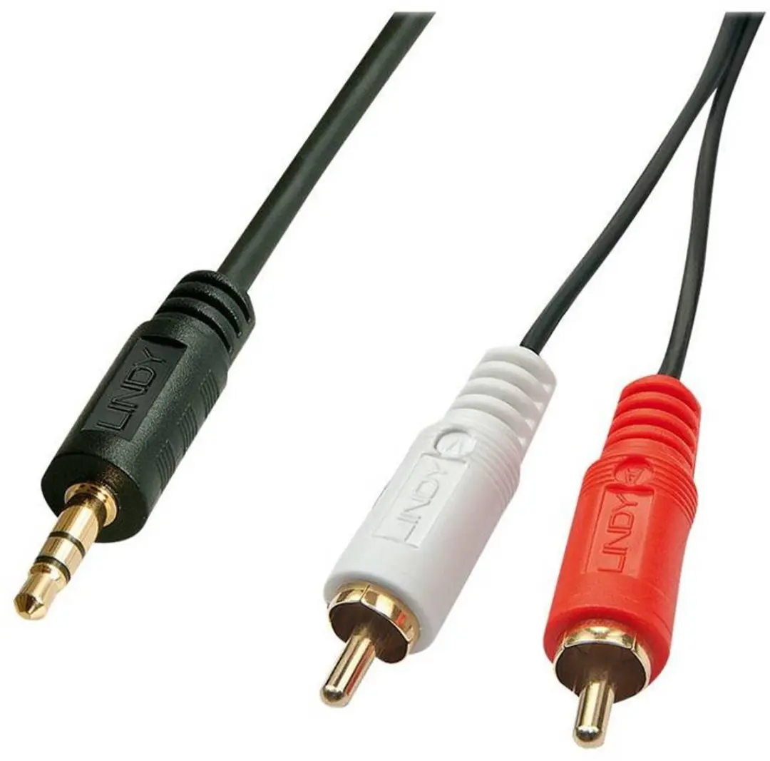 Lindy 35685 Cinch naar Jack 3,5mm Audiokabel 10m - Zwart