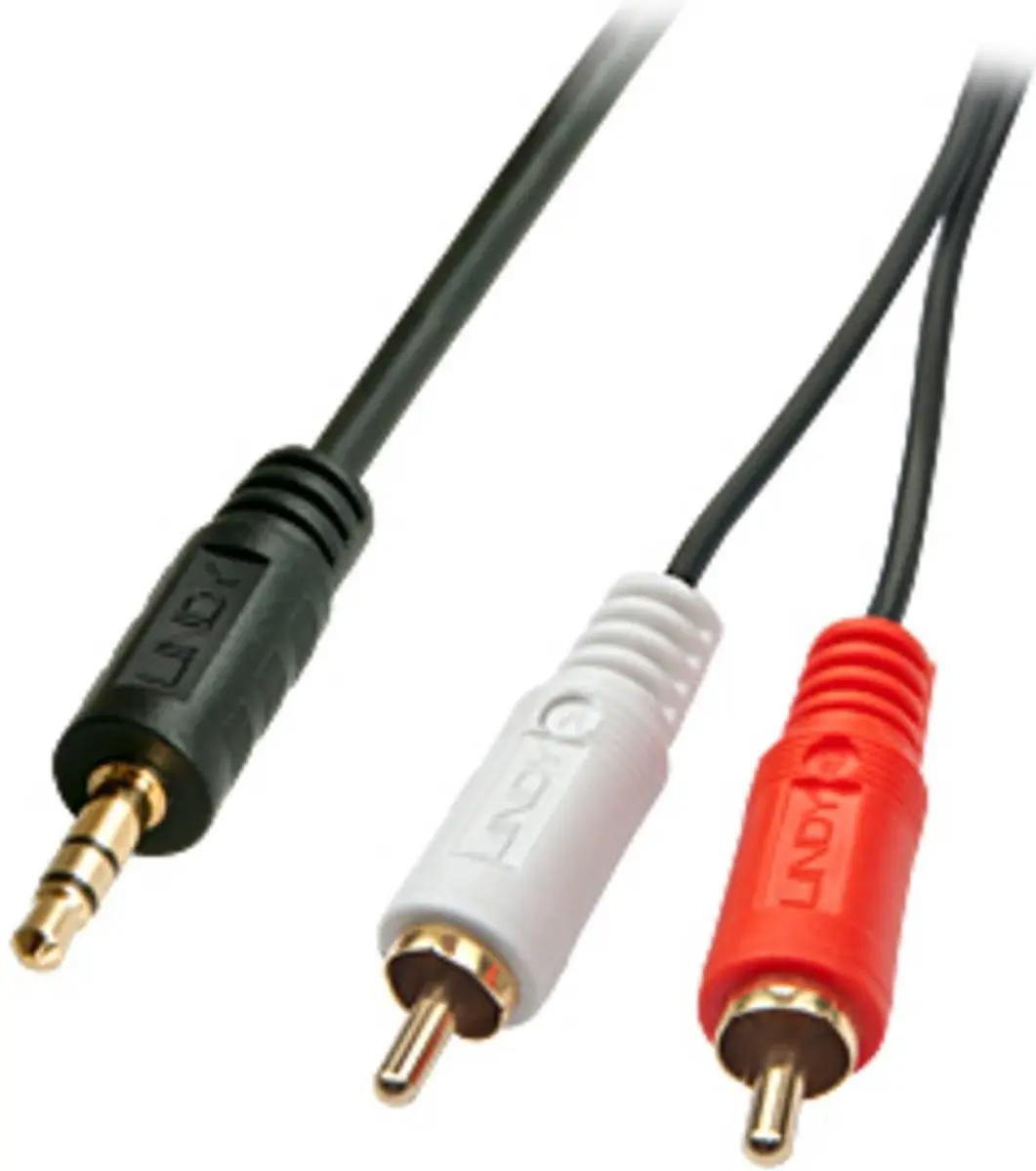 Lindy 35685 Cinch naar Jack 3,5mm Audiokabel 10m - Zwart