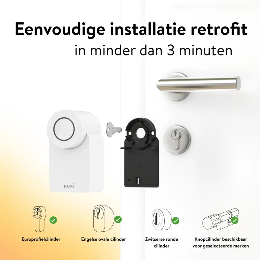 Nuki Smart Lock Go Wit - Sleutelloos Deurslot 200 Sleutels