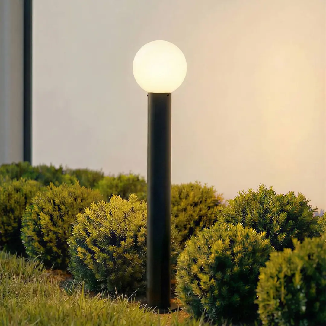 Lindby Tuinpadverlichting Glas Aluminium 15W E27 - H90cm - Wit/Zwart
