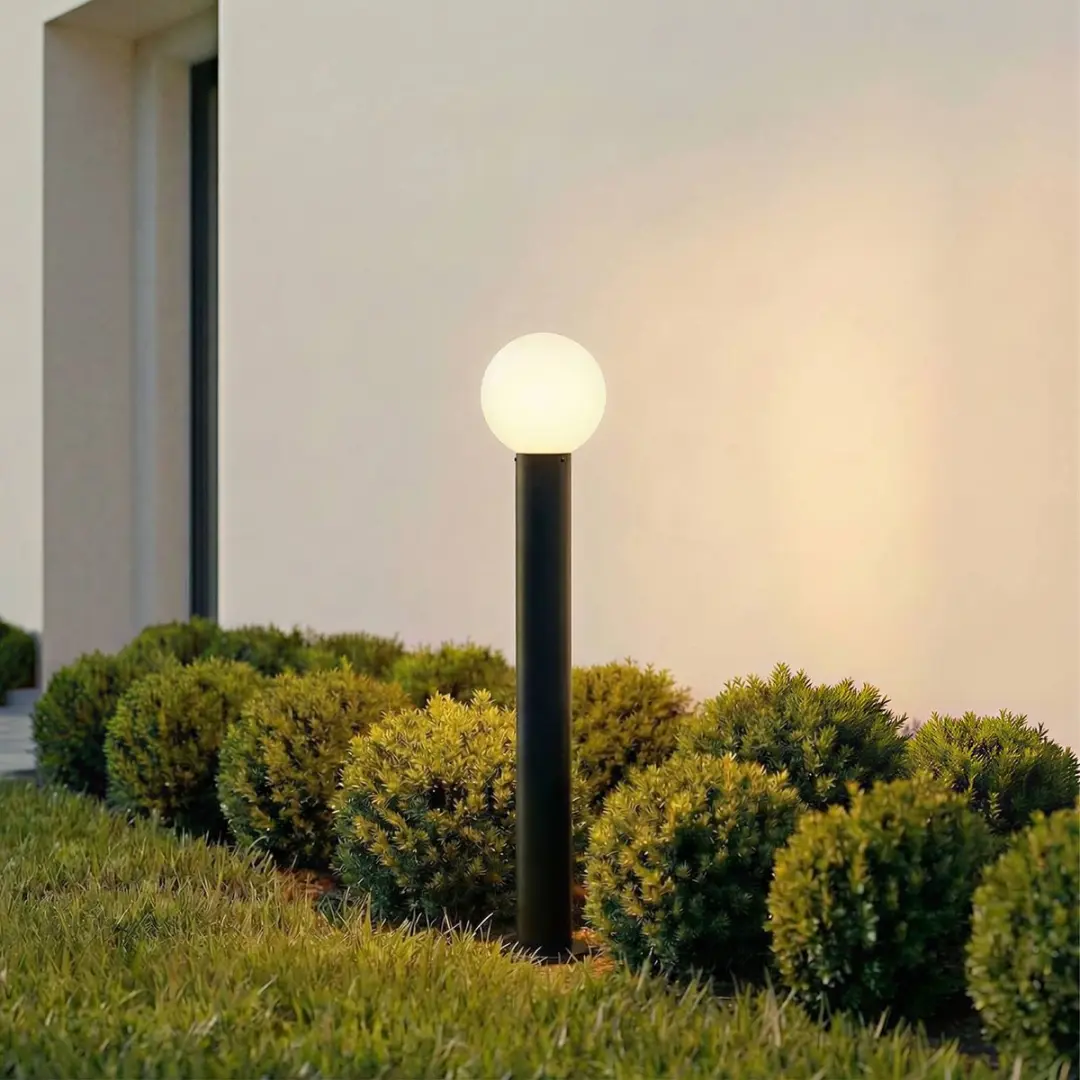 Lindby Tuinpadverlichting Glas Aluminium 15W E27 - H90cm - Wit/Zwart