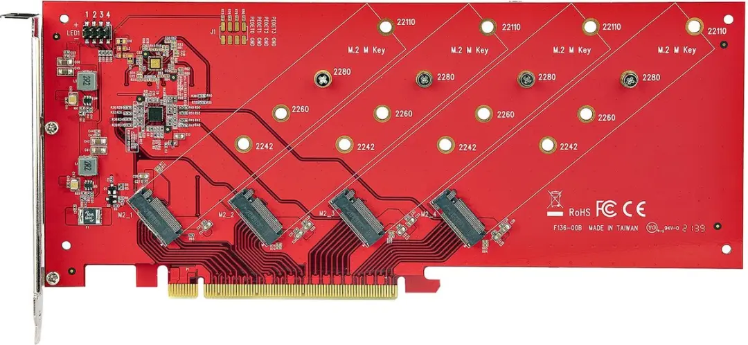 Startech QUAD-M2-PCIE-CARD-B PCI-kaart