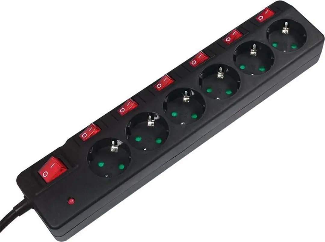 Logilink LPS233 Overspanningsveilige stekkerdoos 6-voudig