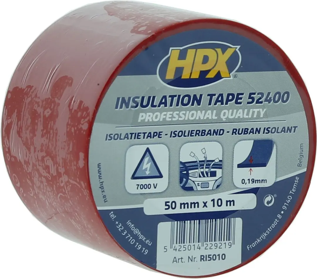HPX PVC Isolatietape 50mm x 10m - Rood