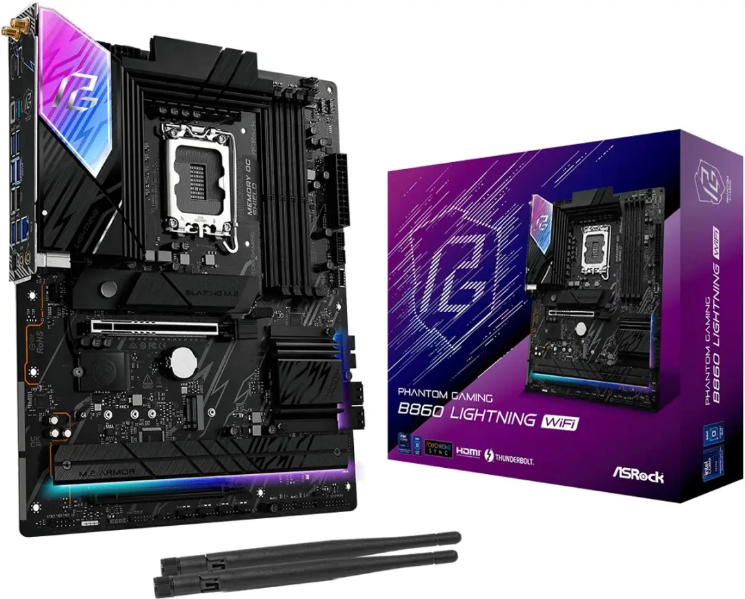 ASRock B860 Lightning WiFi ATX Moederbord