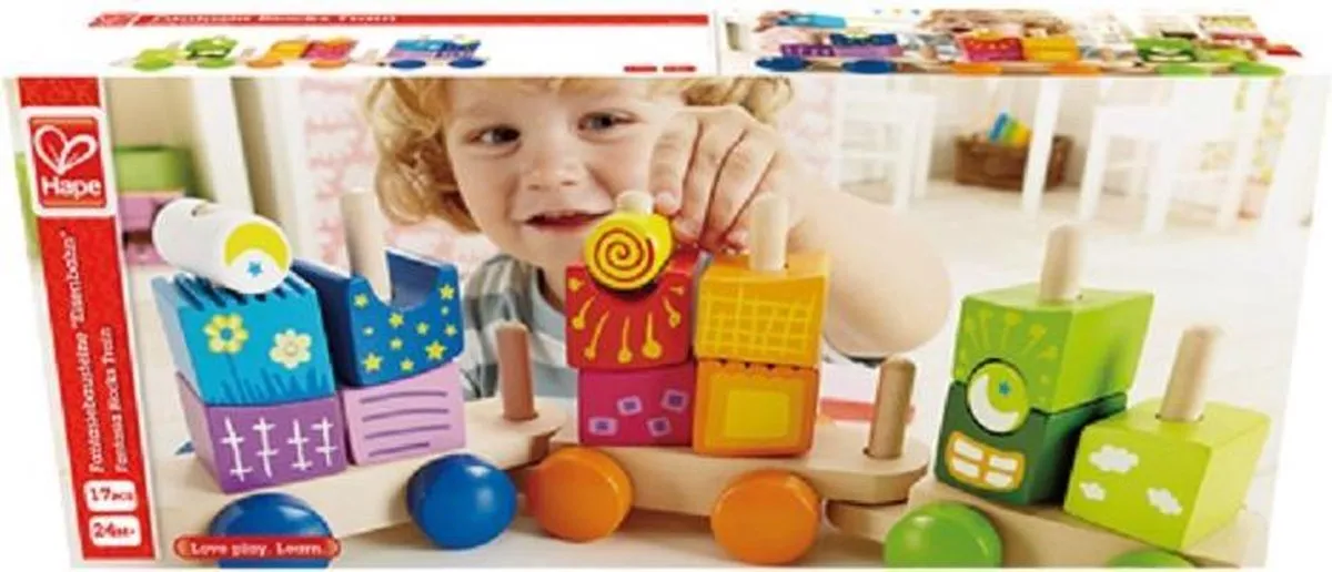 Hape Fantasiebausteine Eisenbahn E0417 - Bouwset - Multicolor